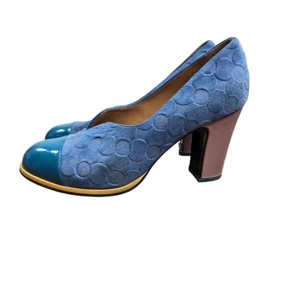 Fluevog Iris Suede Leather Pumps Heels - Picture 1 of 16
